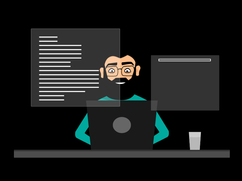Developer coding